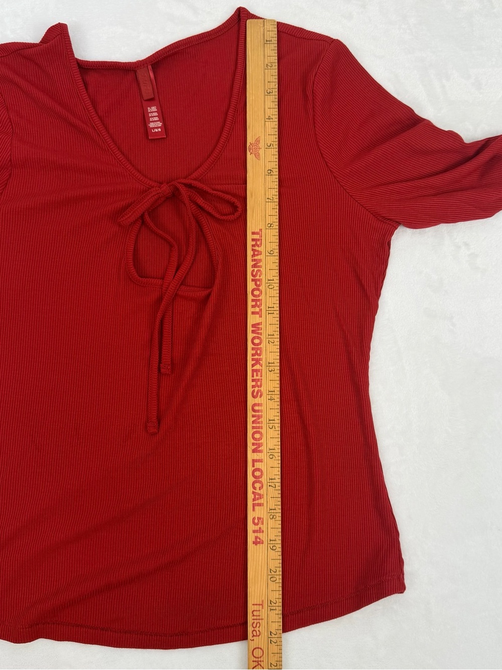 Skims Set Sz L Tie Front Top & Flared Leg Pants Ribbed Stretch Modal Loungewear - Picture 11 of 14